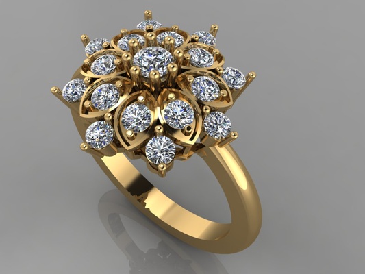 bague bijoux diamant 3d came fichier 3d print model - Mito3D