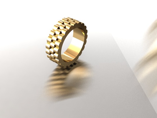 anel joalheria diamante gema ouro rolex logotipo joalheiro 3d print model - Mito3D