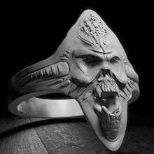 anillo la joyería los anillos cuerpo el esqueleto animal de ilustración plata metal imprimible cara modelo 3d impresión cráneo máscara estatua halloween art cabeza escultura 3d print model - Mito3D