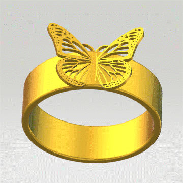 yüzük hükümdar kelebek mücevher küpe tasarım güzel moda papilloma fdm ender altın stil 3D print model - Mito3D