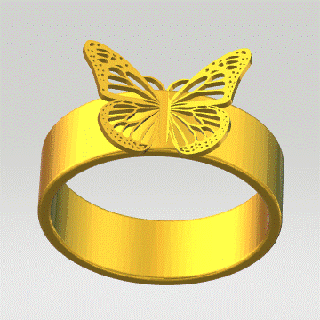 ring - monarch butterfly jewellery earrings design beautiful fashion papilon fdm ender gold style 3d print model - Mito3D