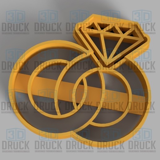 ring - cookie cutter home biscuit wedding 3D print model - Mito3D