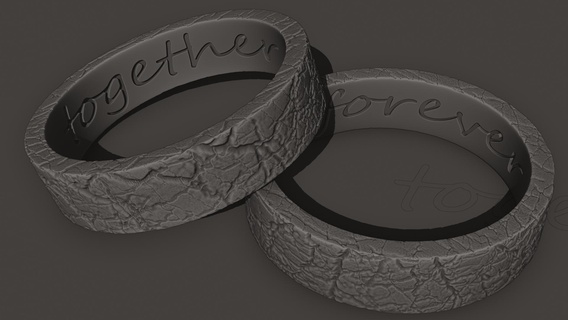 ring -together forever jewelry valentines day love decoration bijouterie 3d print model - Mito3D