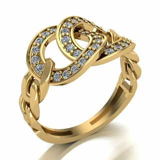 Ring 007 01 Gold Schmuck Silber Diamant Juwel Engagement Hochzeit Mode Goldring Anhänger Ringe 3d print model - Mito3D