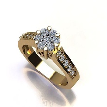 Ring 011 Schmuck Diamant RingmitStein Silber Gold 3dprint Mode druckbar Blumenring unsichtbare Einstellung 6dimonds 3d print model - Mito3D