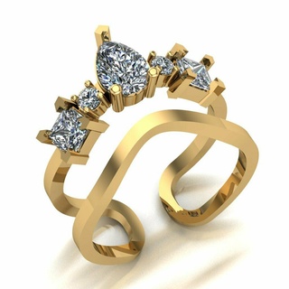 Ring 012 Gold Schmuck Silber Diamant Juwel Engagement Hochzeit Mode Goldring Anhänger Ringe 3d print model - Mito3D