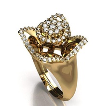 squillare 026 gioielleria oro argento 3dprint stampabile 3dmodel moda gioiello fiorire anello d 39 pietra tonda rounddimond rubino marchesa diamante gemma fede 3d print model - Mito3D
