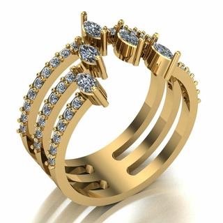 Ring 032 Gold Schmuck Silber Diamant Juwel Engagement Hochzeit Mode Goldring Anhänger Ringe 3d print model - Mito3D
