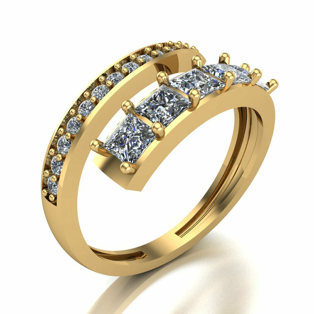 Ring 038 01 Gold Schmuck Silber Diamant Juwel Engagement Hochzeit Mode Goldring Anhänger Ringe 3D print model - Mito3D