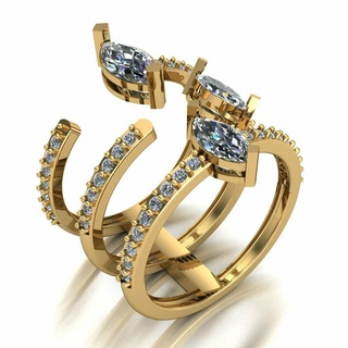 Ring 038 02 Gold Schmuck Silber Diamant Juwel Engagement Hochzeit Mode Goldring Anhänger Ringe 3d print model - Mito3D