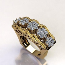 anel 06 joalheria jóias ouro prata 3dprint imprimível 3dmodel moda jóia flor coração 3d print model - Mito3D