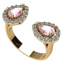 anel 09 joalheria diamante Ringwithstone jóias prata ouro 3dprint moda imprimível pêra anéis 3d print model - Mito3D