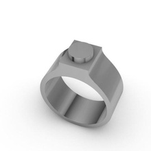 ring 10 jewelry large industrial edgy signet 3d print model - Mito3D