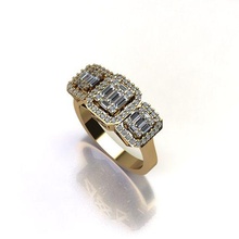 anel 15 joalheria diamante Ringwithstone jóias prata ouro 3dprint moda imprimível baguete jóia 3d print model - Mito3D