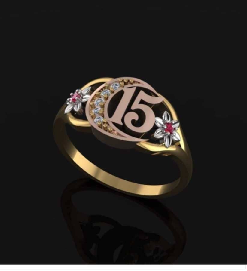 ring 15 Jewelry years jewelry 3D print model - Mito3D