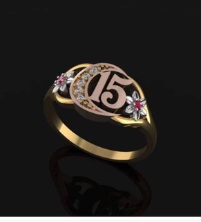 anillo 15 joyería joya años 3d print model - Mito3D