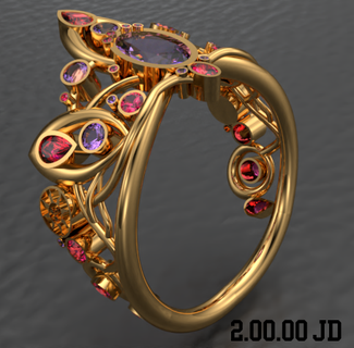 anillo 15 corona Sol anillos oro plata joyería joya piedras Dom diamantes 3d print model - Mito3D