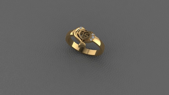 ring 15 years delfin Jewelry rings 3d print model - Mito3D