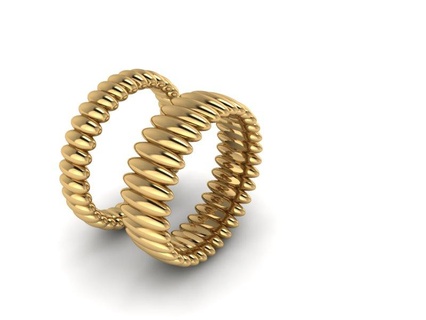 ring 2 gem diamond gold silver jewelry minimal printable 3d print model - Mito3D
