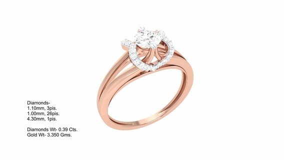 anillo 279 joyería joya anillos diamante compromiso unido estados corazón amor oro platino Boda solitario 3d print model - Mito3D