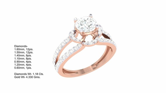 anillo 280 joyería joya anillos diamante compromiso unido estados corazón amor oro platino Boda solitario 3d print model - Mito3D