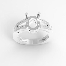 anillo 2 filas 54 joyería joya Alianza Arte circulo anillos oro fundición cera 3d print model - Mito3D