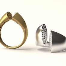 anillo 32 joyería joya oro plata 3dprint imprimible 3dmodel Moda flores piedra redonda rounddimond rubí marquesa diamante bodas 3d print model - Mito3D