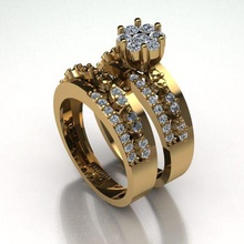 anillo 34 joyería joya oro plata 3dprint imprimible 3dmodel Moda flores piedra redonda rounddimond rubí marquesa 3d print model - Mito3D