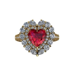 anillo 35 joyería joya diamante Roca plata oro 3dprint Moda imprimible turquesa sencillo corazón amor corazon 3d print model - Mito3D