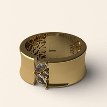 anillo 37 joyería joya oro plata 3dprint imprimible 3dmodel Moda flores piedra redonda diamante rubí marquesa Boda 3d print model - Mito3D