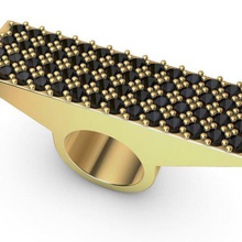anillo de 4 la joyería industrial brutal gran tamaño vanguardista las gemas signet 3d print model - Mito3D