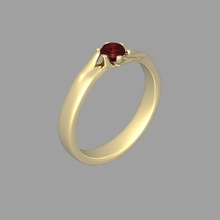 anel 4mm pedra joalheria preciosa configuração ouro prata gema jóia joias diamante 3dprint rubi noivado argolas 3d print model - Mito3D
