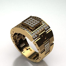 anillo 59 joyería joya diamante plata oro 3dprint Moda imprimible rolex 3d print model - Mito3D