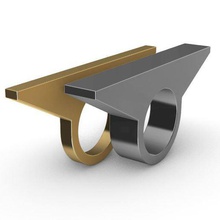 anillo de 5 duo la joyería vanguardista signet gran tamaño industrial 3d print model - Mito3D