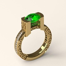 ring 60 jewelry diamond jewellery silver gold 3dprint fashion printable gem 3d print model - Mito3D