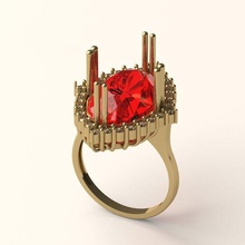 ring 64 jewelry jewellery gold silver 3dprint printable 3dmodel fashion jewel ruby gem 3d print model - Mito3D