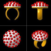 ring balls jewelry anniversary birthday gift paint decorate silver gold jewel mushroom golf without 3d print model - Mito3D