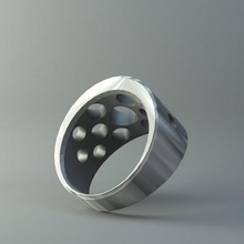 anillo biselado agujeros del cilindro.joyería 3d print model - Mito3D