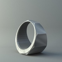ring bevelled nut 3 jewelry 3d print model - Mito3D