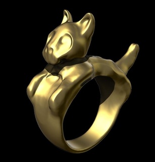 anel gato animal 3d print model - Mito3D