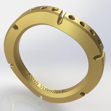 anneau ondulé fragment t51 bijoux œillet gem conception 3d print model - Mito3D