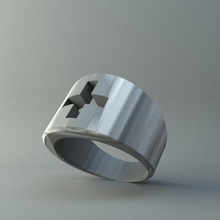 ring cross hole jewelry 3d print model - Mito3D