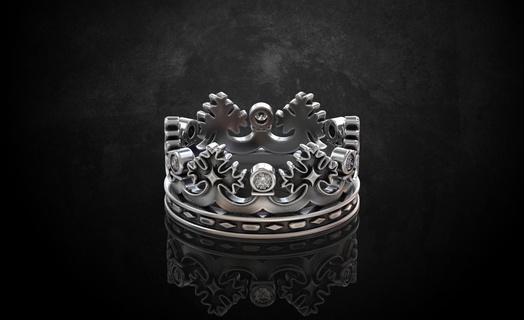 ring crown stones 208 3dprinted design fashion gold golden jewel jewellery jewelry print printabl printable printing prototyping rings silver 3d print model - Mito3D