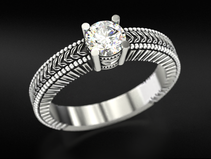bague diamant libre bijoux 3dprinted conception mode or d'or bijou impression imprimable prototypage anneaux argent 3d print model - Mito3D