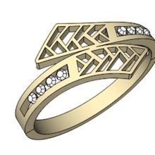ring Diamant-Einstellung Schmuck Diamanten Metall Kunst 3d print model - Mito3D