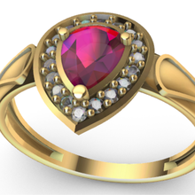 bague goutte bijoux de l'anneau joyau la pierre le zircon 3d print model - Mito3D