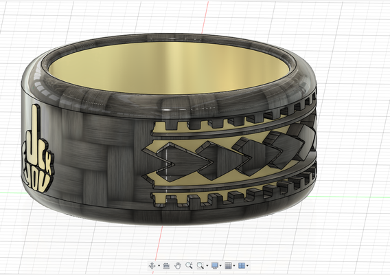anel porra bijuterias bague 3d print model - Mito3D
