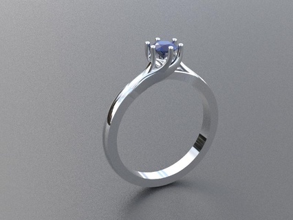 anel gema 4 455 mm joalheria diamante 3d print model - Mito3D