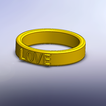 ring golden love jewelry gold valentine's day christmas gift family girlfriend wife 3d print model - Mito3D