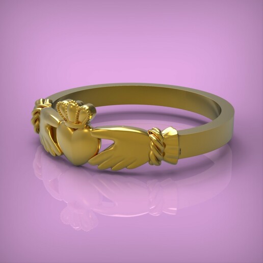 anillo corazón joyería joya imprimible oro plata libra esterlina sello signetring menring Moda accesorios lujo moderno declaración Hazme cilíndrico diamante pavimentar anillos 3D print model - Mito3D